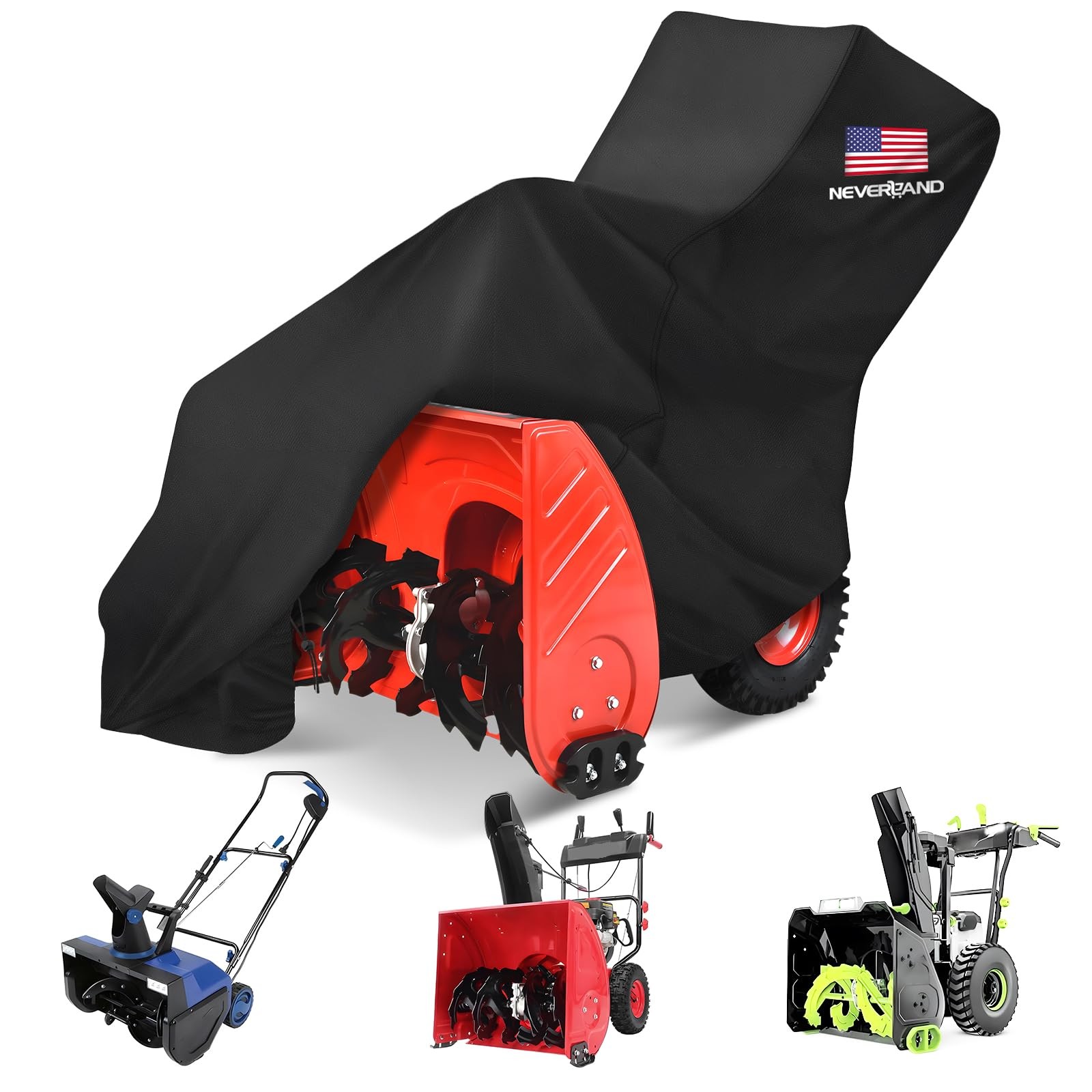 Waterproof Snow Blower Cover - Snow Thrower Cover with American Flag Standard...