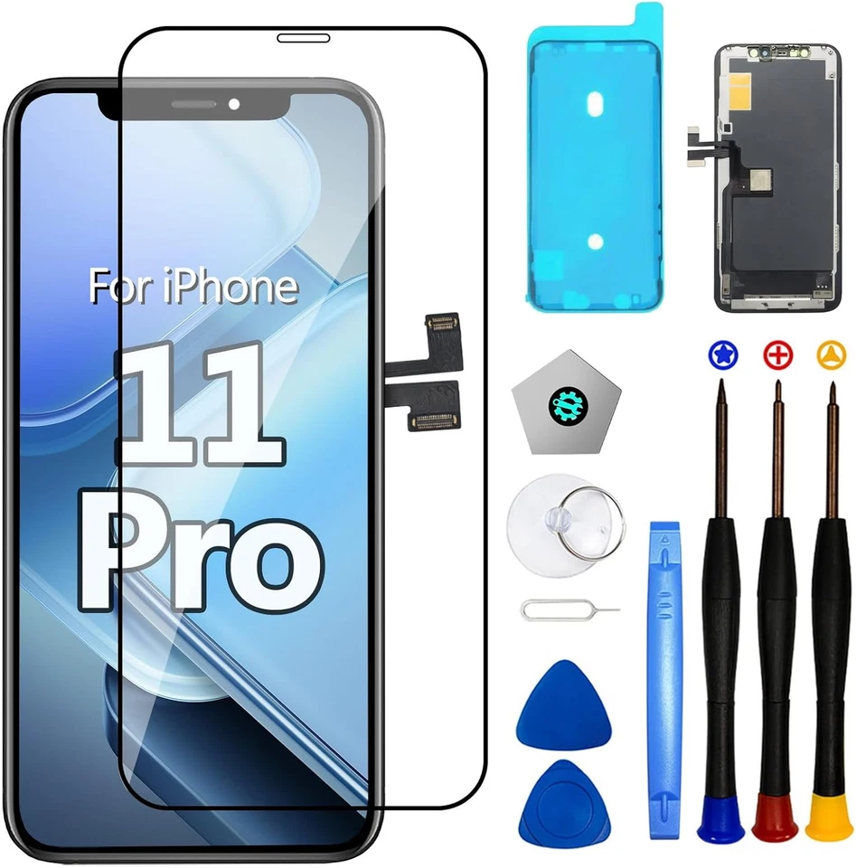 LMQ Display Für iPhone 11 Pro Screen Ersatz Full HD Bildschirm 3D Touch LCD OLED Set