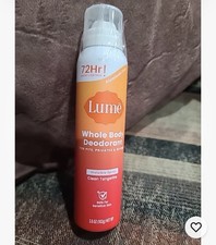 Lume Clean Tangerine Whole Body Invisible Spray Deodorant 3.6 oz 72 Hr No Odor