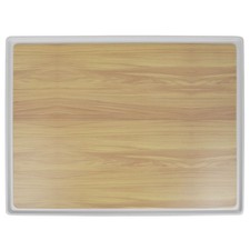 HUBERT Faux Light Wood Melamine Tray with White Border - 17 3/5"L x 13"W