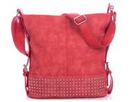 Damen Schultertasche UmhäNgetasche A4 ReißVerschluss Kunstleder Rot