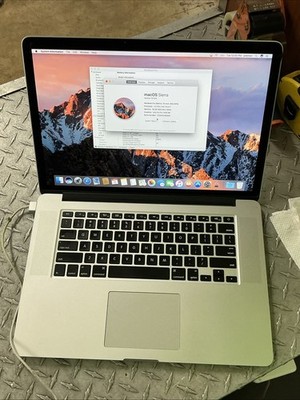 Apple MacBook Pro A1398  Laptop 15'' Intel I7 CPU 16GB RAM 512 SSD SIERRA OS