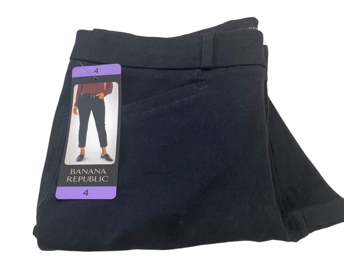 Banana Republic Ladies Slim-Straight Capri Pants Black 4