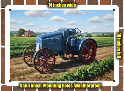 Metal Sign - 1918 International Tractor 16 Junior Oil Painting - 14x10