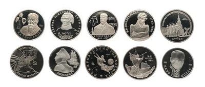 Russland 10x 1 Rubel 1991 bis 1994 verschiedene Motive alle in Kapsel - MGM - Bild 1 von 2
