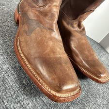 Nocona Texas Longhorns UT Boots Brown Leather Men’s 11 D Made In USA