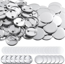 600 Pieces Blank Button Making Supplies Round Badge 37 mm/ 1.46 Inch, Clear
