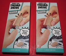 Lot of 2 New 256MB Lifelike Novelty Thumb Finger USB Flash Drive Memory Stick