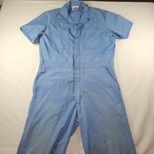 Vtg Dickies Jumpsuit Coveralls Mens Size L-XL Mechanic Farm Work Trucker Blue