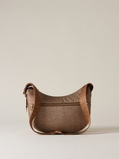 BORBONESE LUNA BAG SMALL Borsa Donna Tracolla Noce O.p. Nylon Pelle