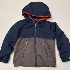 Tommy Bahama Jacket Boys XS 4 Navy Grey Lightweight Hooded Full Zip