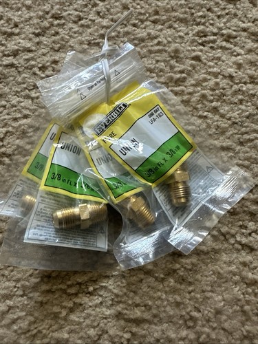 EVERBILT 5 each  3/8 in. Flare x 3/8 in. MIP Brass Adapter Fitting LFA 183