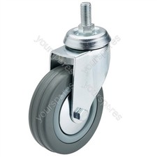 Image of Draper Swivel Bolt Fixing Rubber Castor, 100mm Diameter, S.W.L. 80kg