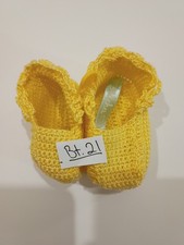 Handmade Crochet Acrylic Yellow Booties For Baby And Dolls (Sizes Different)