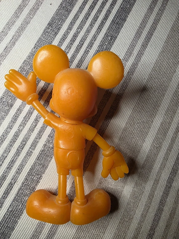 Figura de colección 1972 Marx Mickey Mouse naranja plástico duro 6" Walt Disney Prod Foto 4 de 4