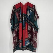 Free People Kimono Womens OS Floral Relaxed Boho Peasant Western Colorful