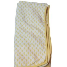 Baby Receiving Blanket Yellow Duck Print Soft Cotton Yellow Trim Newborn Swaddle