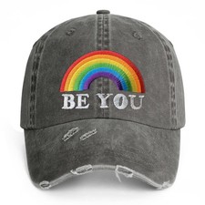 Pride Rainbow Trucker Hat for Men and Women, LGBT Embroidered Baseball Hats A...