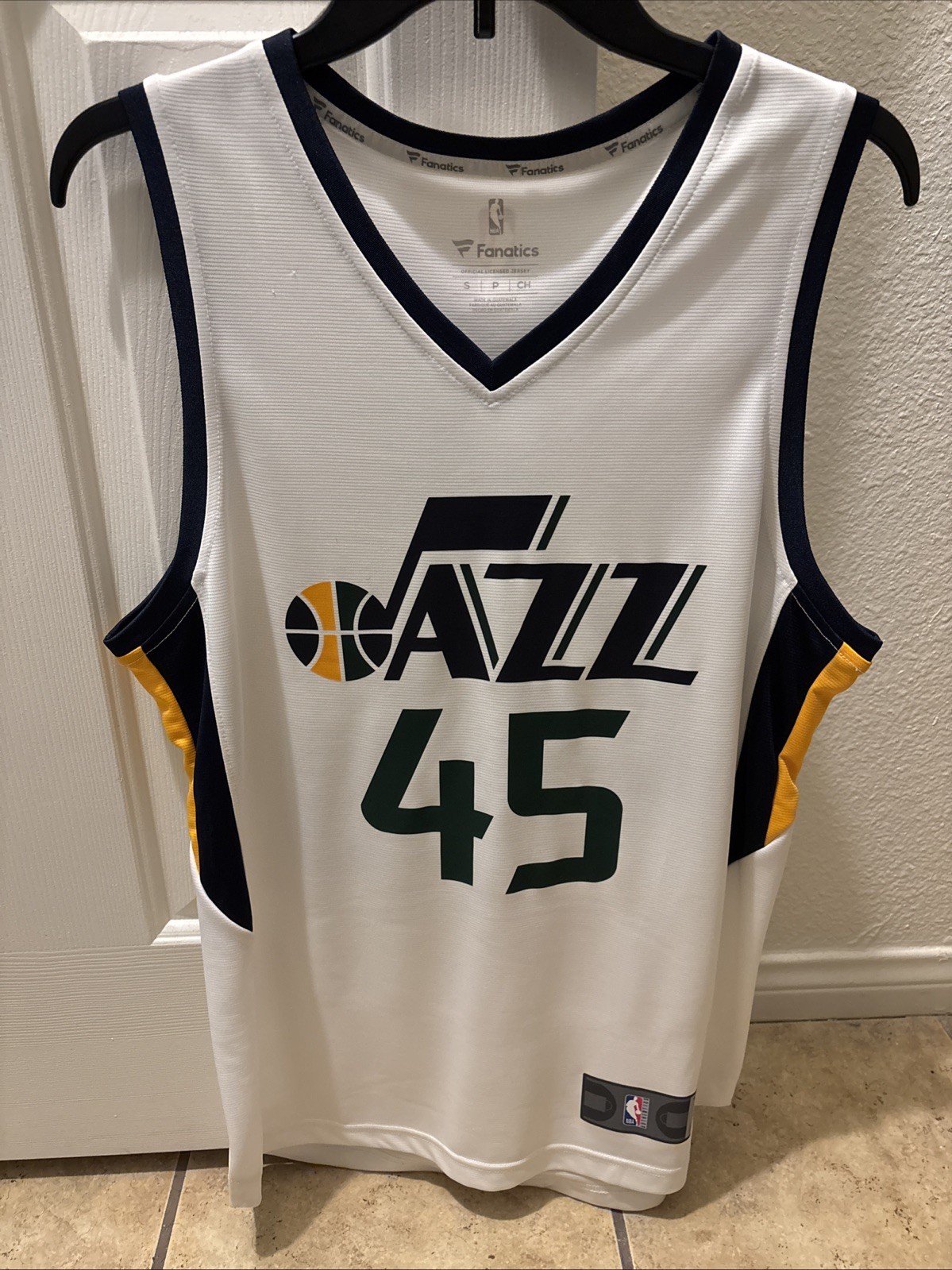 Utah Jazz Donovan Mitchell #45 Men's White Jersey NBA Fanatics Adult Size Small