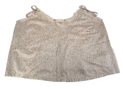 Colsie Leopard Print Babydoll Cami Top Satin Beige Tan Y2K Style Babydoll Sz XL