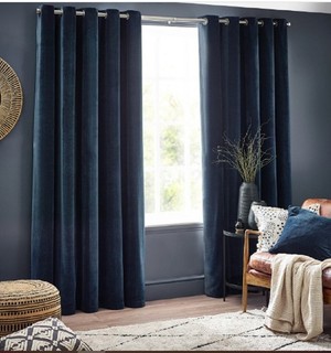 Coppia Tende Velluto Ciniglia Oscuranti Blu Navy 46x54 in RP 39€ RESO 562
