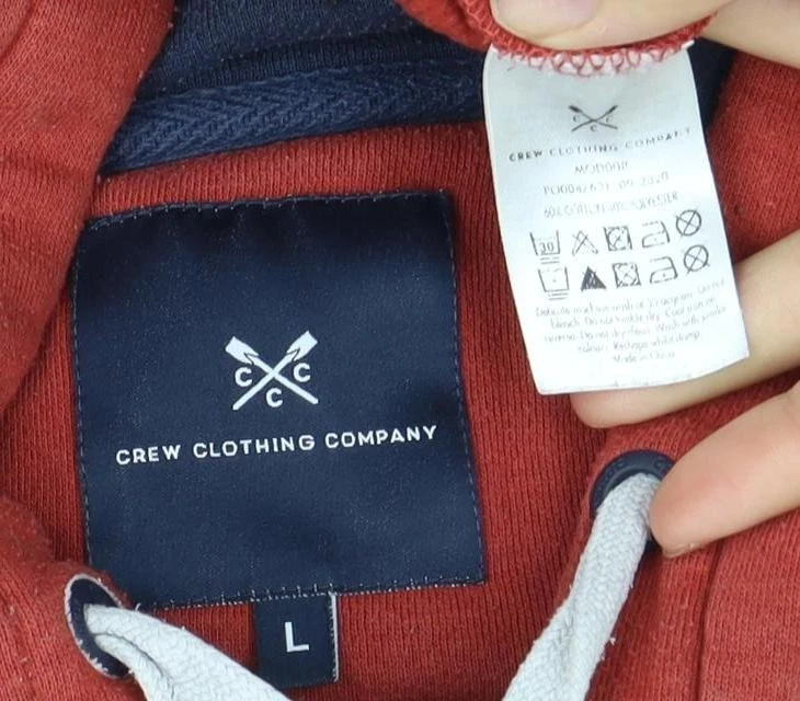 VETEMENTS Crew Clothing Company Felpa con Cappuccio Uomo Rossa Full Zip L