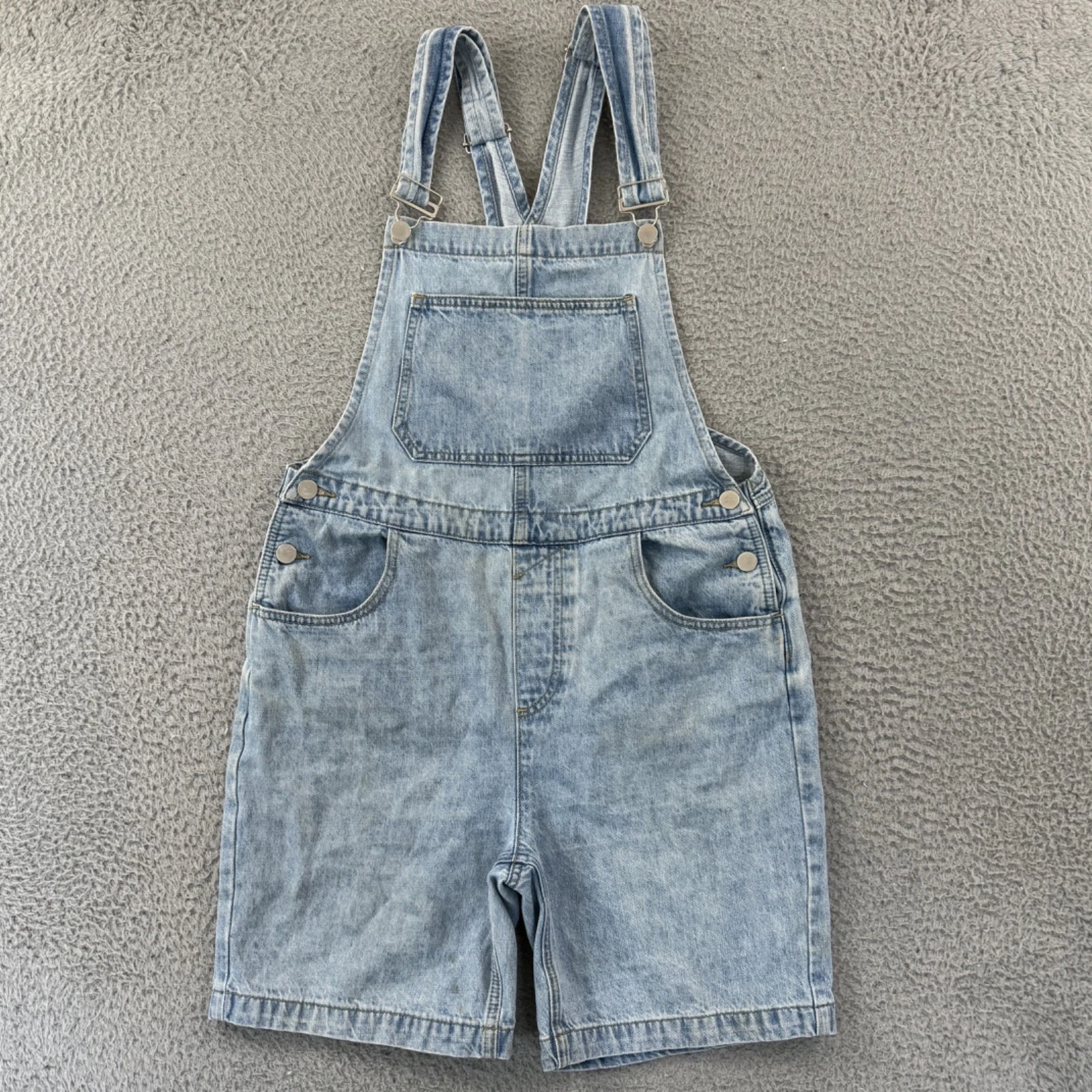 Neuflora Shortalls Womens Medium Blue Denim Jumper Overalls Bib Casual Outdoor