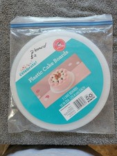 2 10" Dia. Plastic Cake Board Clear Glossy Acrylic Round Disk Baking