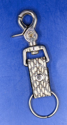 Python Skinskin /Leather Swivel Clasp Short Blue Jeans Keyring/Keychain #7175