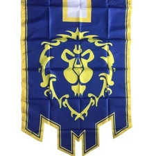 Alliance Badge Banner Flag – 24” x 40” World of Warcraft Emblem, Sleeved Hanging