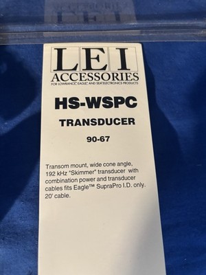 Brand NEW Eagle Supra Pro ID Transom Mount Transducer  P/N  HS-WSPC