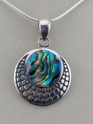 Abalone Mondphasen Halskette Sterlingsilber