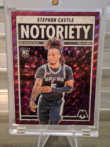 2024-25 Panini Mosaic Notoriety Stephon Castle #2 Purple Mosaic Prizm /99 (RC)