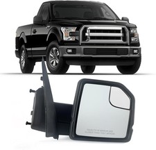 Right Side Door Mirror with Blind Spot Glass Power Fits 2015-2020 Ford F150 With