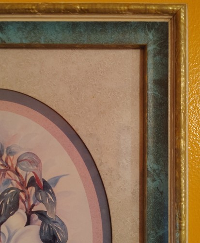 Pair Vintage F. Buckley 8x10 Floral Hummingbird Prints Green Gold Framed Matted - Picture 5 of 21