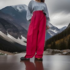 NWT 2,400 Valentino Wool/Silk Straight Leg Pink Pants S: 42 Italy 1,440.00