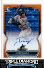 2023 Bowman Chrome 1st Javier Sanoja Prosp Auto Orange Shimmer #13/25 i753