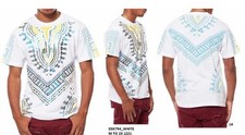 African Dashiki WHITE AFRICAN PRINT DASHIKI T-SHIRTS BLACK PANTHER AFRICA TEE