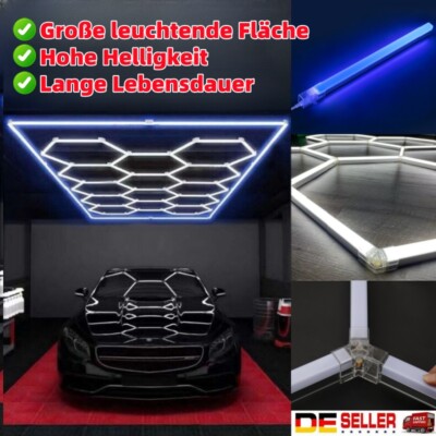 14x Hexagon LED Lampe Röhren Werkstatt Garage Wand RGB Decken Leuchte Beleuchtun
