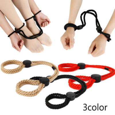 Unisex Adjustable Self Binding Hemp Cotton Rope Bondage Handcuffs Ankle Cuffs