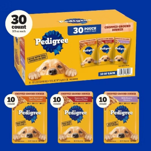 Pedigree Chicken, Cheese, Steak, Beef and Bacon Wet Dog Food - 3.5oz/30ct - Picture 3 of 13