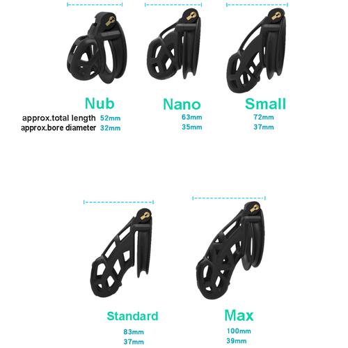 Male Chastity Cobra Device Mamba Cage Men Black Lock Belt Double-Arc Restraint - Picture 2 of 27