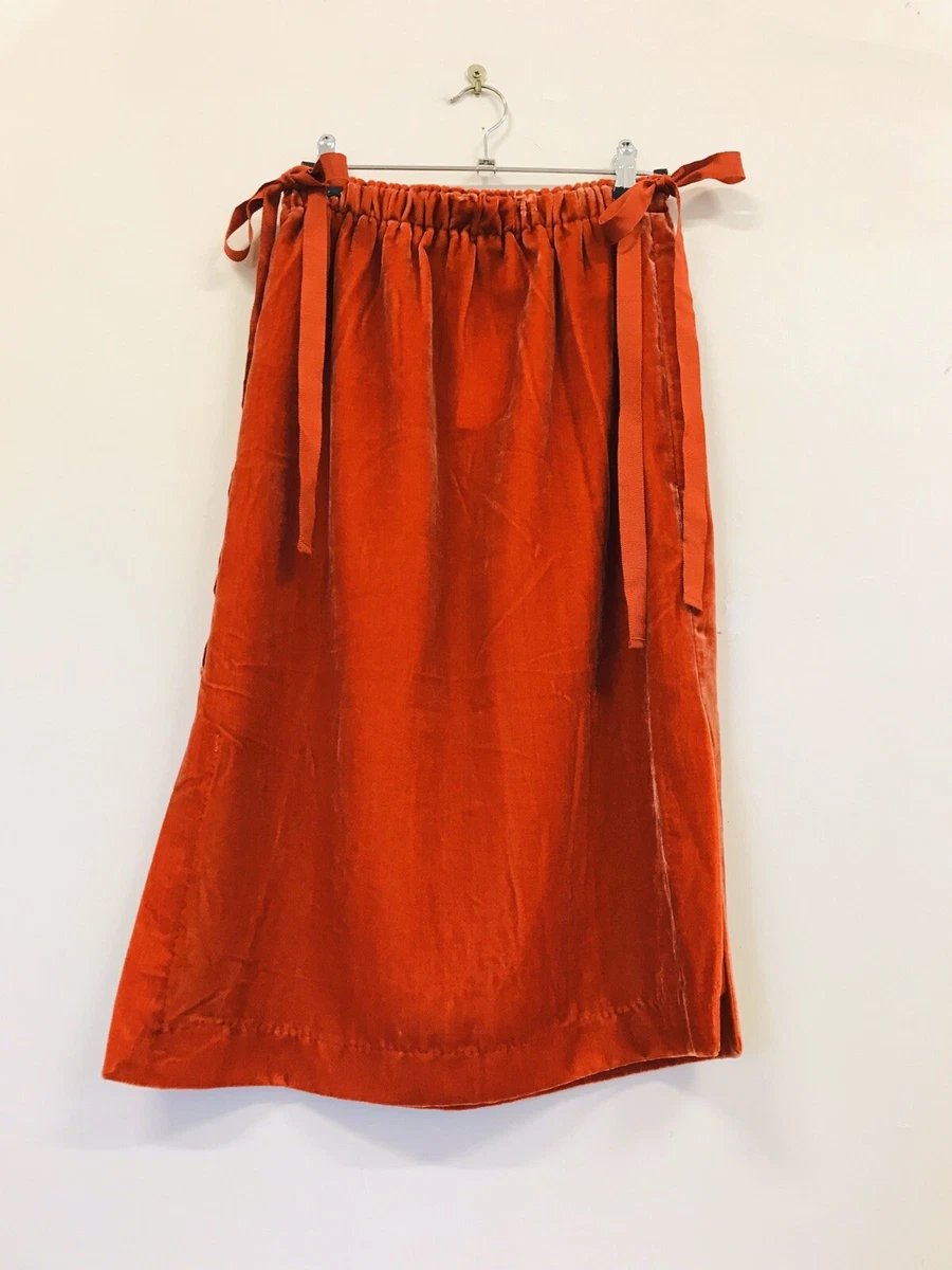 Burnt orange velvet clearance skirt