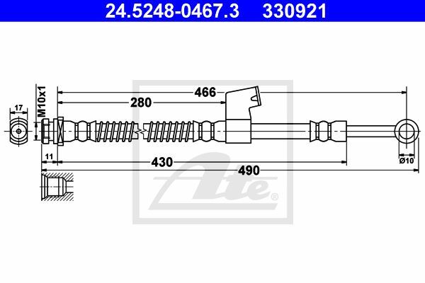 Flexible de frein Hyundai Getz durite hydraulique 1.3 1.4 1.6