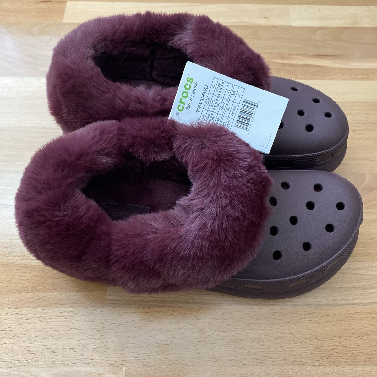 Women's Size Crocs Furever Crush Lined Platform Clogs 208446-6WD