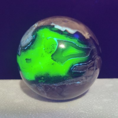 Natural Fluorescent agate Ball Quartz Crystal Polished Sphere 81mm
