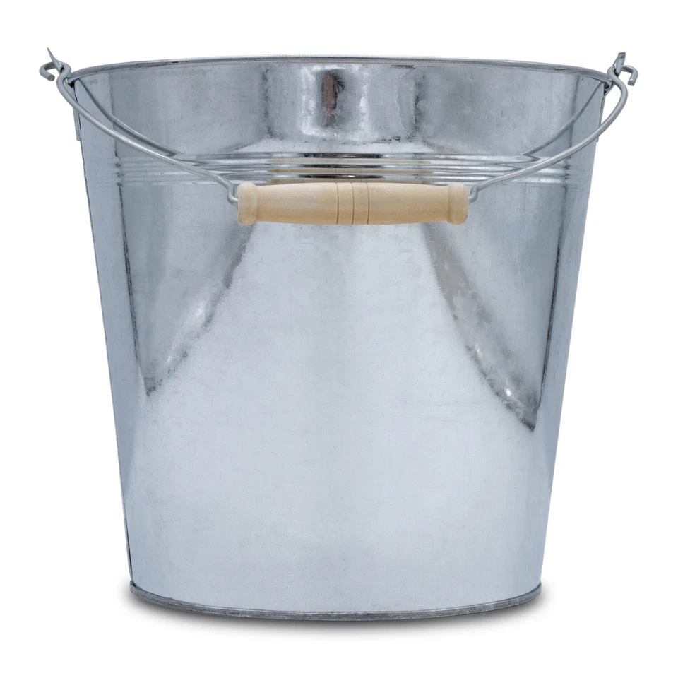 Zinkeimer mit Deckel 12 Liter - Ascheeimer Blech Eimer Pflanzkübel Blumenkübel - Bild 4 von 4