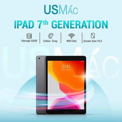 Apple iPad 7th Gen 10.2 inches 32GB WIFI ONLY Grey (2019) C Grade
