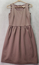 LOFT Sheath Dress Women Size 2 Brown Geo Print Sleeveless Round Neck Back Zipper