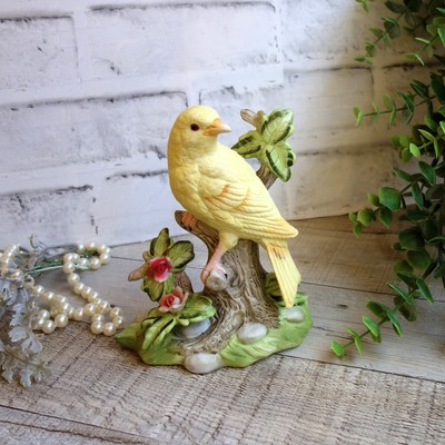 Vintage Wild Canary Figurine Songbird Figurine Song Bird Statue Bird Decor